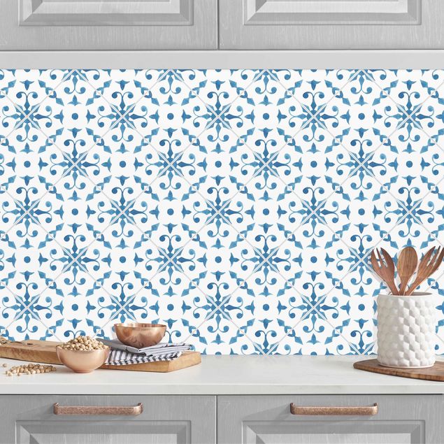 Achterwand voor keuken patroon Watercolour Tiles - Tavira