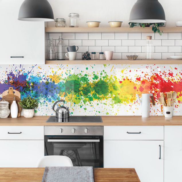 Achterkant keuken Rainbow Splatter II