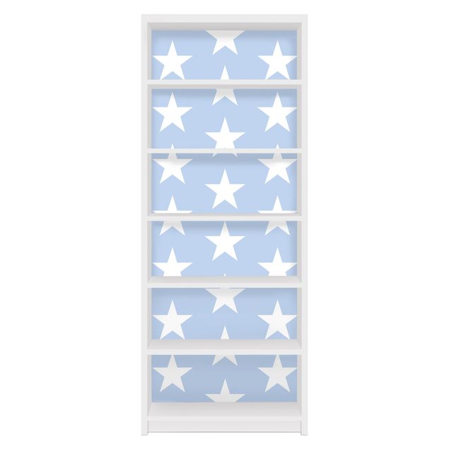 Meubelfolie IKEA Billy Boekenkast White Stars On Blue