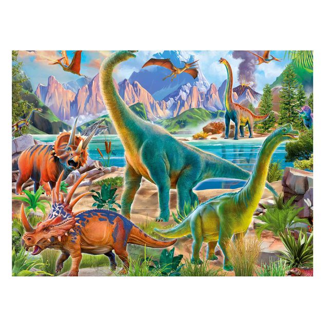 Magneetborden Brachiosaurus And Tricaterops