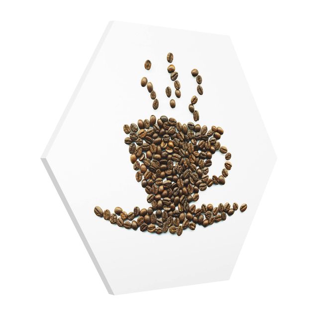 Hexagons Forex schilderijen Coffee Beans Cup