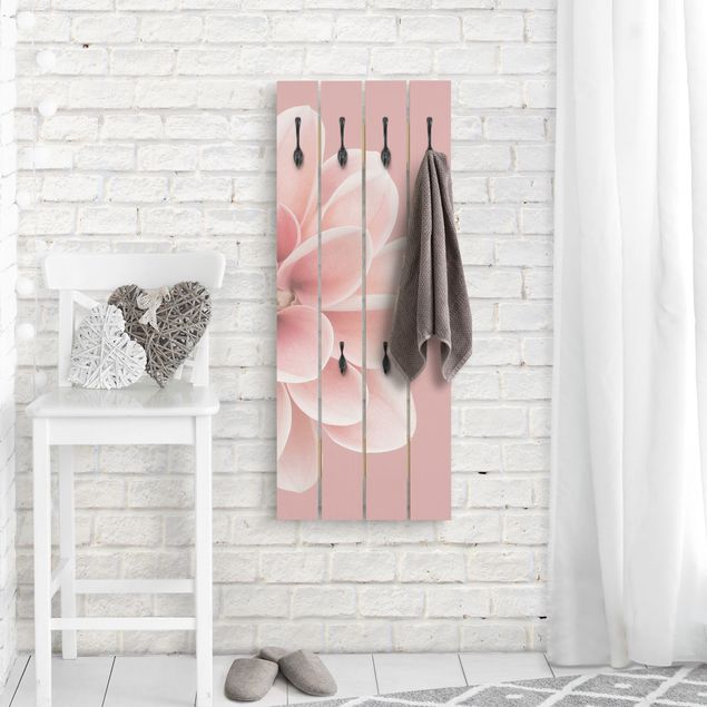Wandkapstokken houten pallet Dahlia On Blush Pink