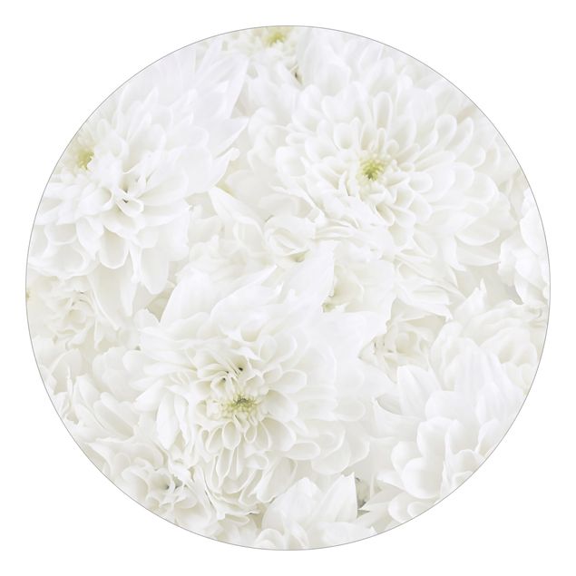 Behangcirkel Dahlias Sea Of Flowers White
