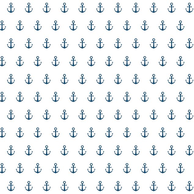 Meubelfolien Maritime Anchor Monogram Pattern In Blue On White