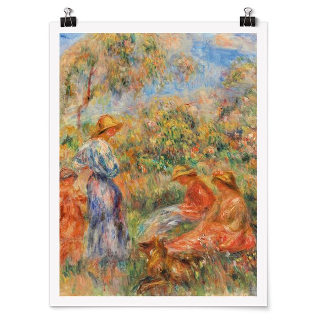 Posters Auguste Renoir - Three Women and Child in a Landscape