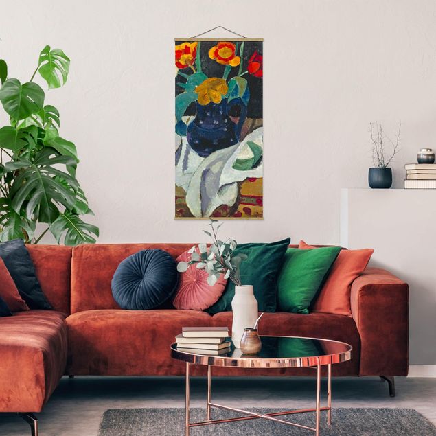 Stoffen schilderij met posterlijst Paula Modersohn-Becker - Still Life with Tulips