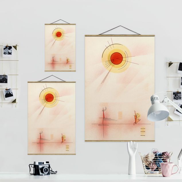 Stoffen schilderij met posterlijst Wassily Kandinsky - Rays