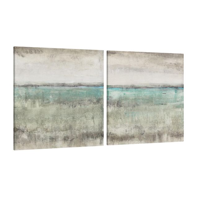 Canvas schilderijen - 2-delig  Horizon Over Turquoise Set I