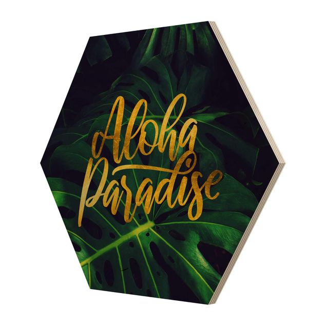 Hexagons houten schilderijen Jungle - Aloha Paradise