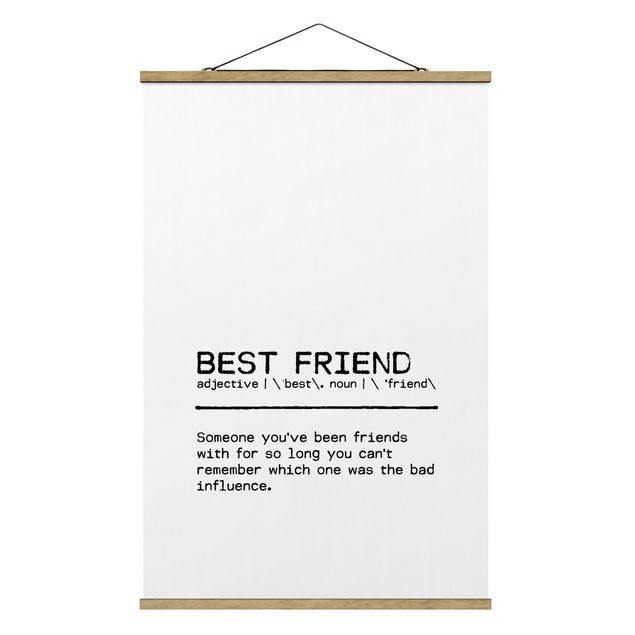 Stoffen schilderij met posterlijst Definition Best Friend