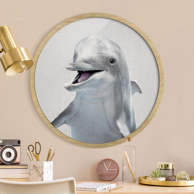 Rond schilderijen Dolphin Diddi