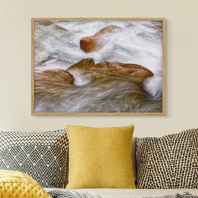 Ingelijste posters The Icy Mountain Stream