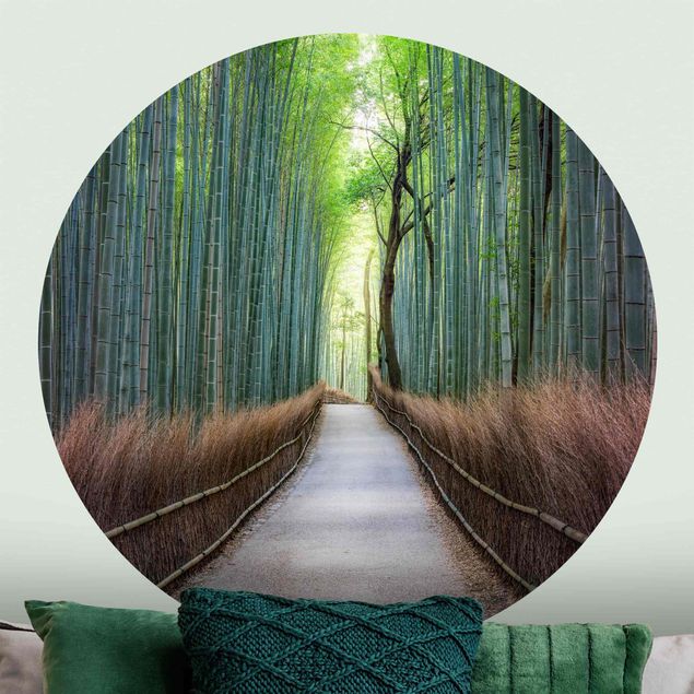 Behangcirkel The Path Through The Bamboo