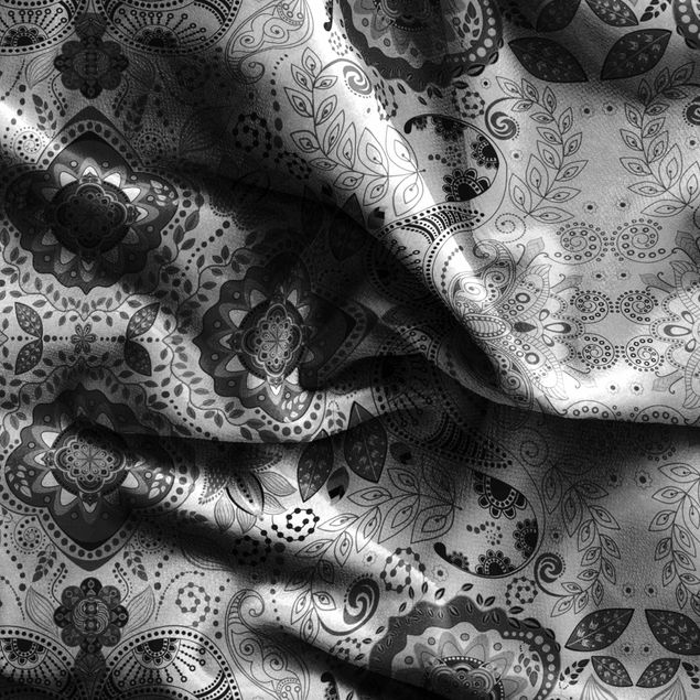 gordijn patroon Detailed Boho Pattern In Grey