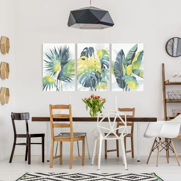 Canvas schilderijen - 3-delig Tropical Foliage Set II