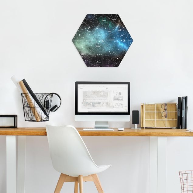 Hexagons Forex schilderijen Stellar Constellation Map Galactic Nebula