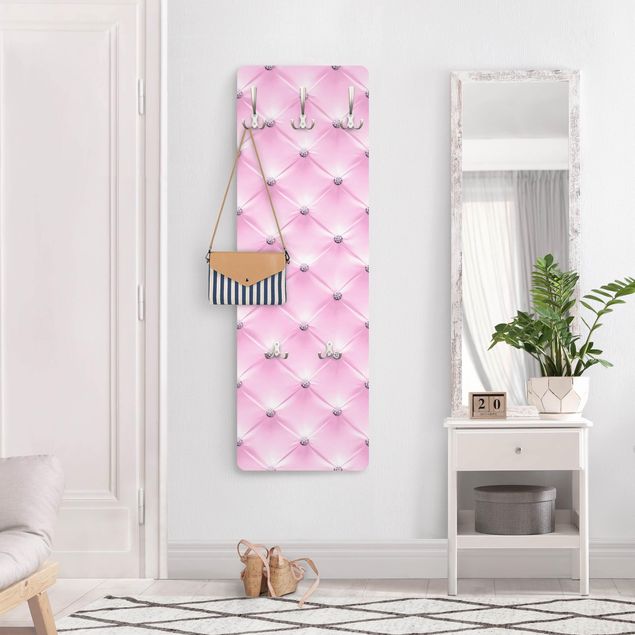 Wandkapstokken houten paneel Diamond Light Pink Luxury