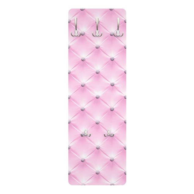 Wandkapstokken houten paneel Diamond Light Pink Luxury