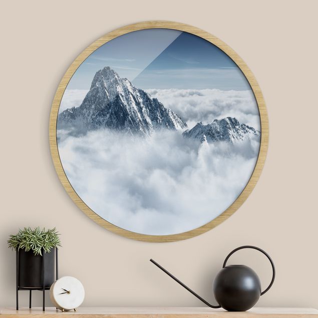 Rond schilderijen Le Alpi sopra le nuvole