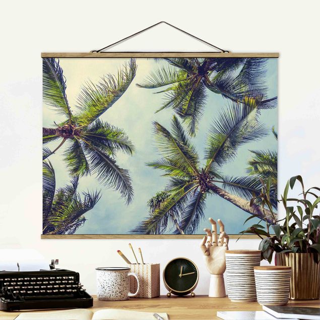 Stoffen schilderij met posterlijst The Palm Trees