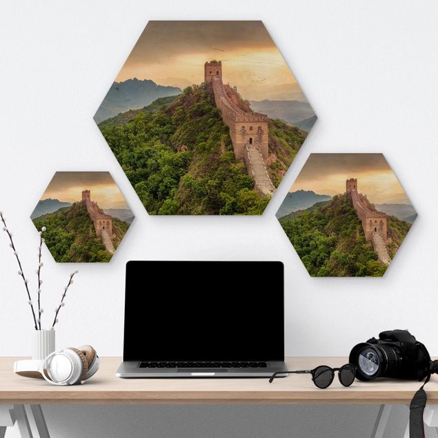 Hexagons houten schilderijen The Infinite Wall Of China