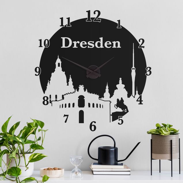 Muurstickers steden en skylines Dresden clock
