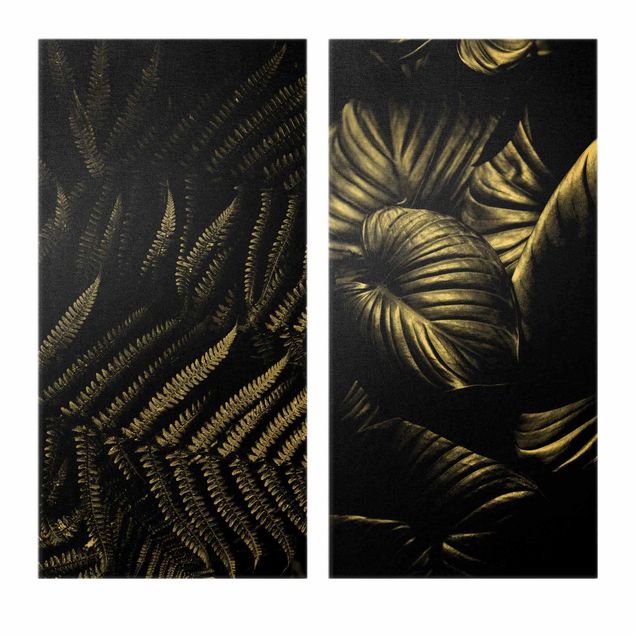 Canvas schilderijen - 2-delig  Dark Botany Duo