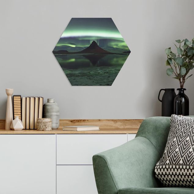 Hexagons Forex schilderijen Northern Lights In Iceland