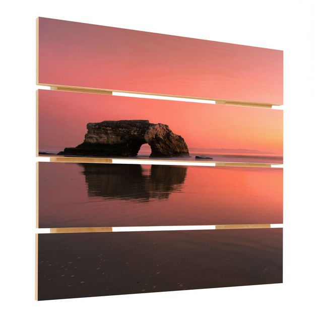 Houten schilderijen op plank Natural Bridge In The Sunset