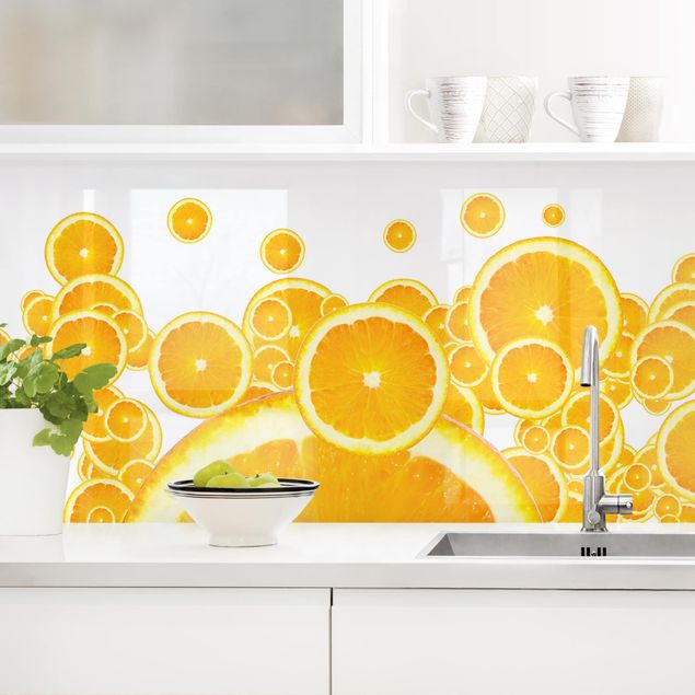 Achterwand voor keuken groenten en fruit Retro Orange Pattern II
