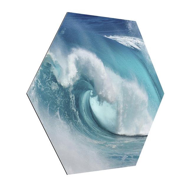 Hexagons Aluminium Dibond schilderijen Raging Waves