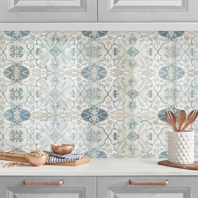 Achterwand voor keuken patroon Wood Panels Persian Vintage VI