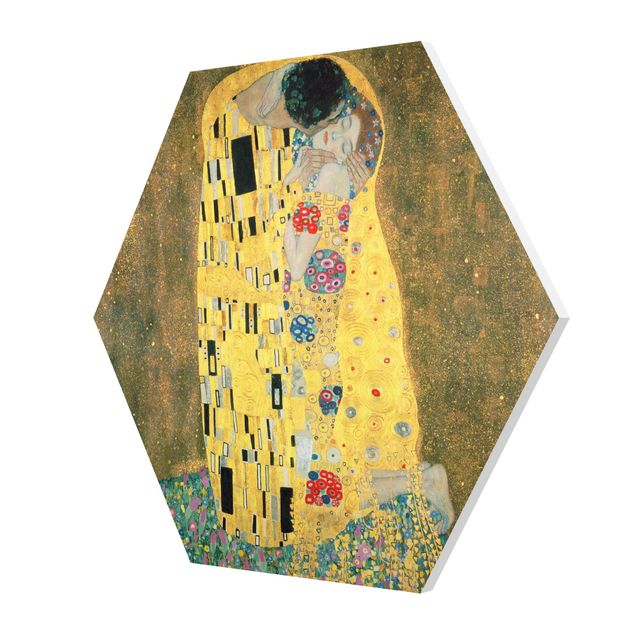 Hexagons Forex schilderijen Gustav Klimt - The Kiss