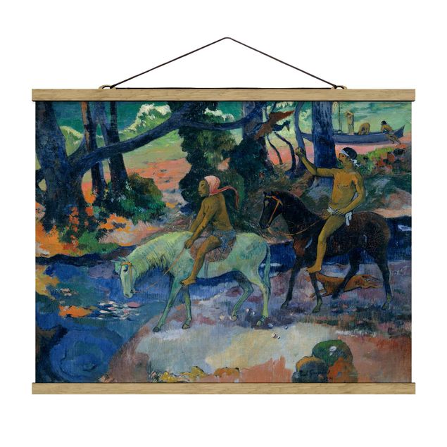 Stoffen schilderij met posterlijst Paul Gauguin - Escape, The Ford