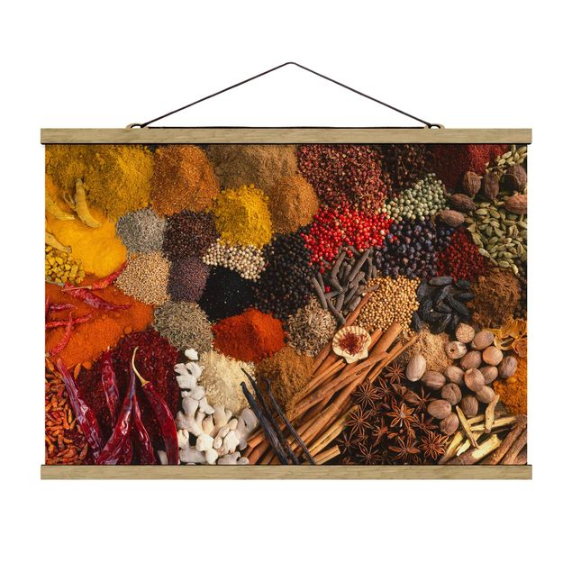 Stoffen schilderij met posterlijst Exotic Spices