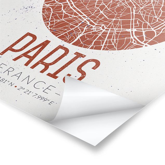 Posters City Map Paris - Retro
