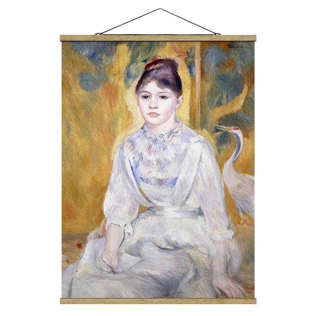 Stoffen schilderij met posterlijst Auguste Renoir - Young girl with a swan