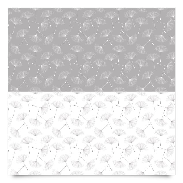 Plakfolien Dandelion Pattern Set In Agate Grey And Polar White