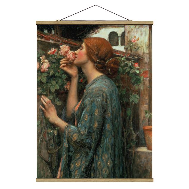 Stoffen schilderij met posterlijst John William Waterhouse - The Soul Of The Rose