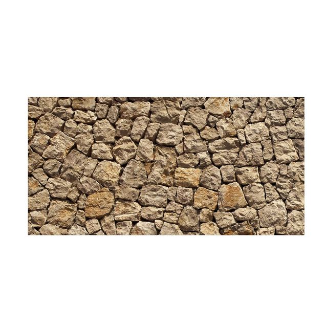 Vloerkleed bruin Old Cobblestone Wall