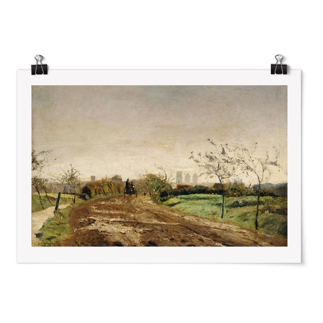 Posters Otto Modersohn - Morning Landscape with Carriage near Münster