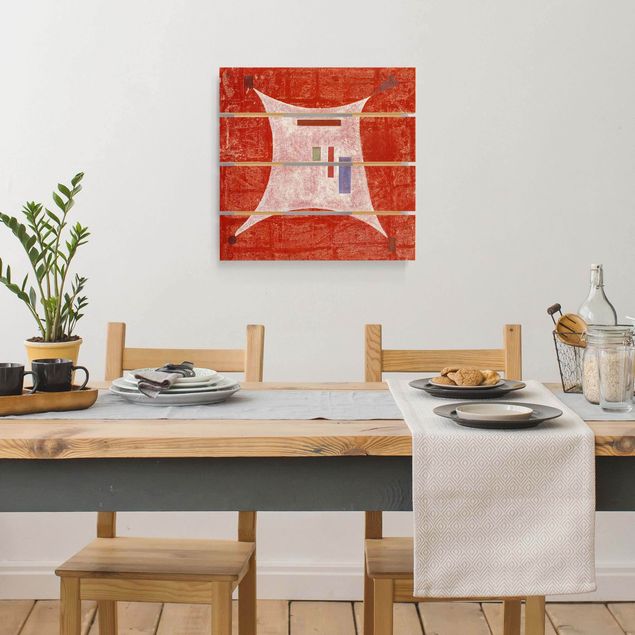 Houten schilderijen op plank Wassily Kandinsky - Towards The Four Corners