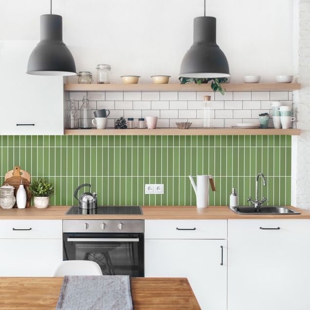 Achterwand voor keuken eenkleurig Subway Tiles - Green