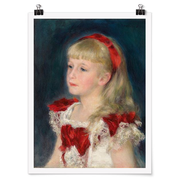 Posters Auguste Renoir - Mademoiselle Grimprel with red Ribbon