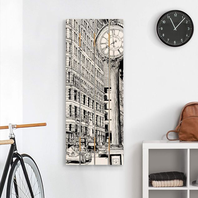 Houten schilderijen op plank City Study - Flatiron Building