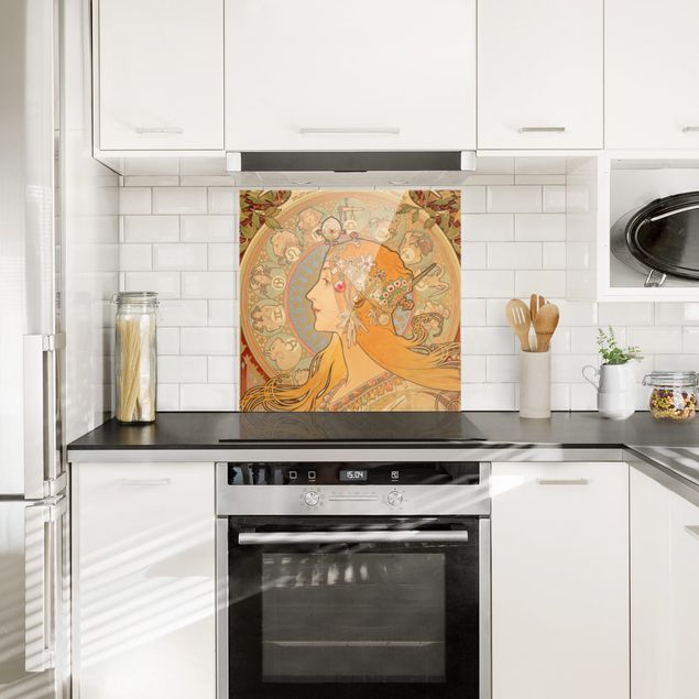 Spatscherm keuken Alfons Mucha - Zodiac