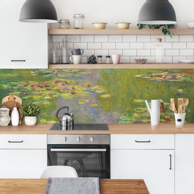 Achterwand voor keuken Claude Monet - Green Waterlilies