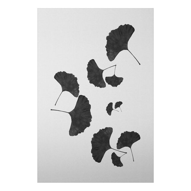 Aluminium Dibond schilderijen Ginkgo Composition In Black And White