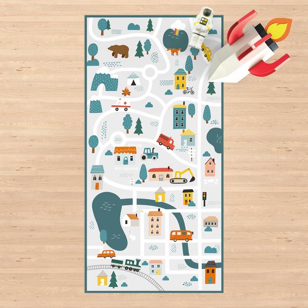 Loper tapijt Playoom Mat Smalltown - From the City Into Nature
