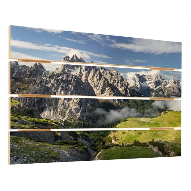 Houten schilderijen op plank Italian Alps